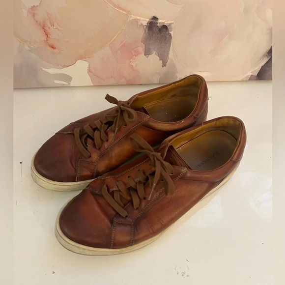 Magnanni Costa Leather Low Top Sneaker in Cognac size 10 - Picture 3 of 10